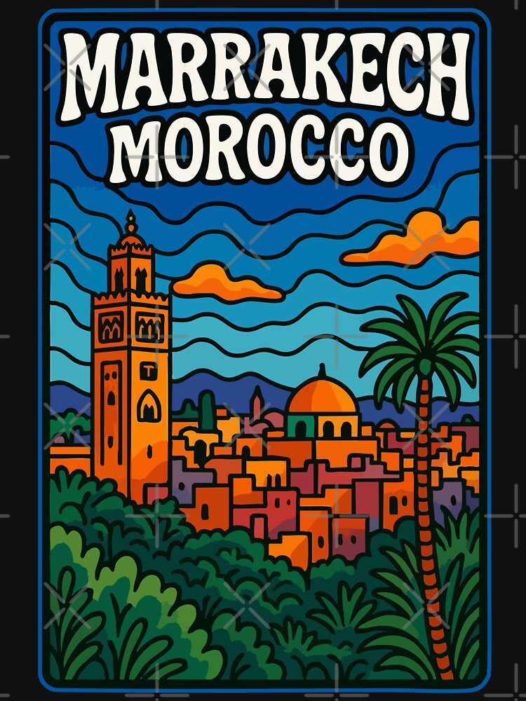 Marrakech Morocco Retro Travel by TomFrontierArt