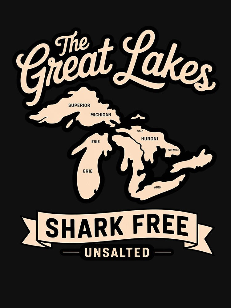 The Great Lakes Shark Free Unsalted Michigan Gift by MuteElevent