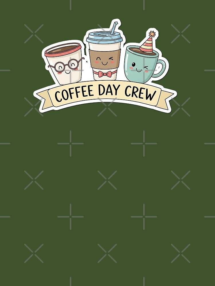 Playful Cartoon Illustration of Coffee Day Crew Kawaii by Zen Aura Studio