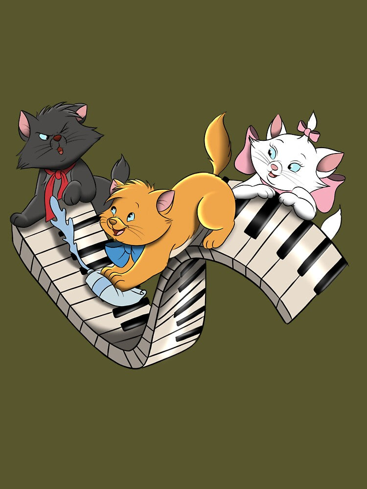 Piano kittens aristocats by Leahsartworks