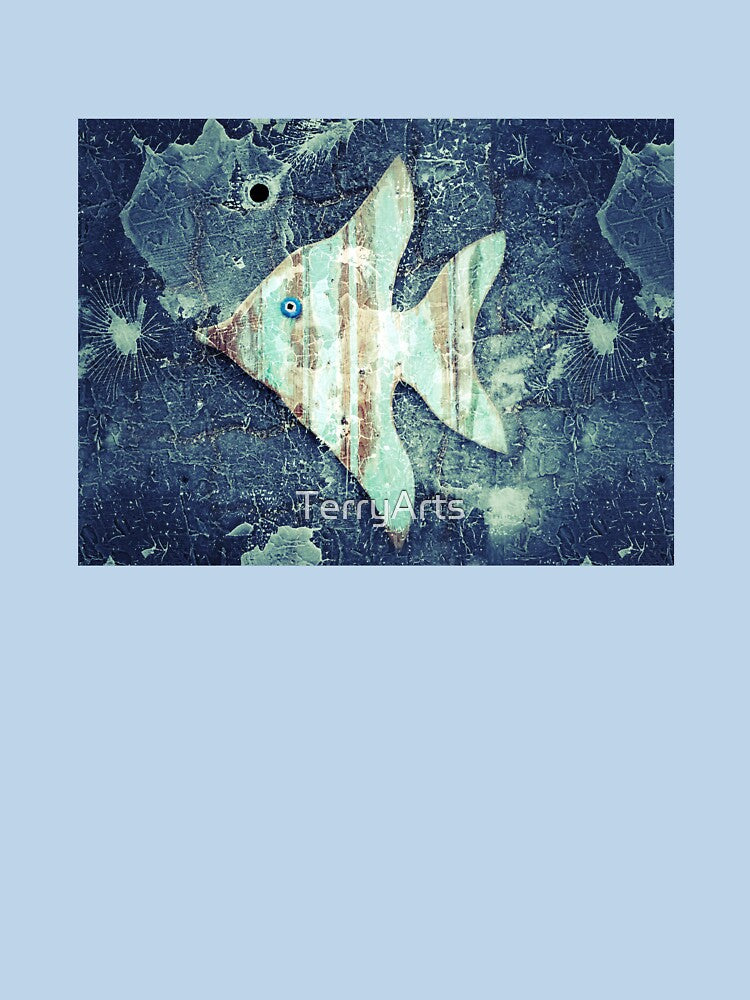 Angel Fish Abstract Grunge Style Beach House Décor 1 of 2 by Beachy