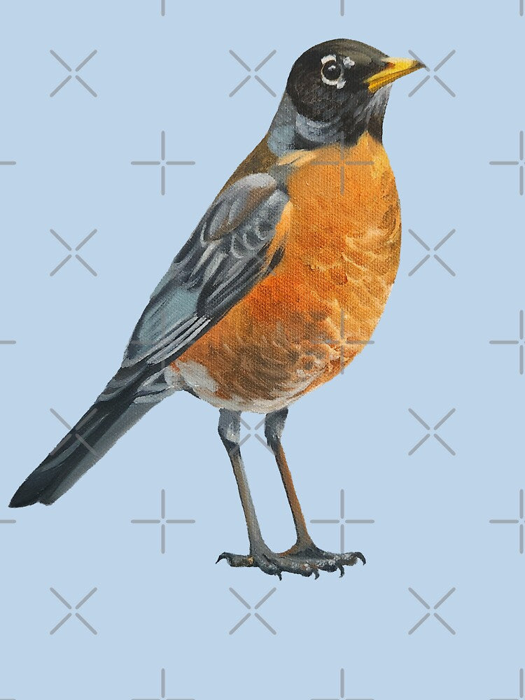 Herald - American Robin bird painting (no background) by Emily Bickell