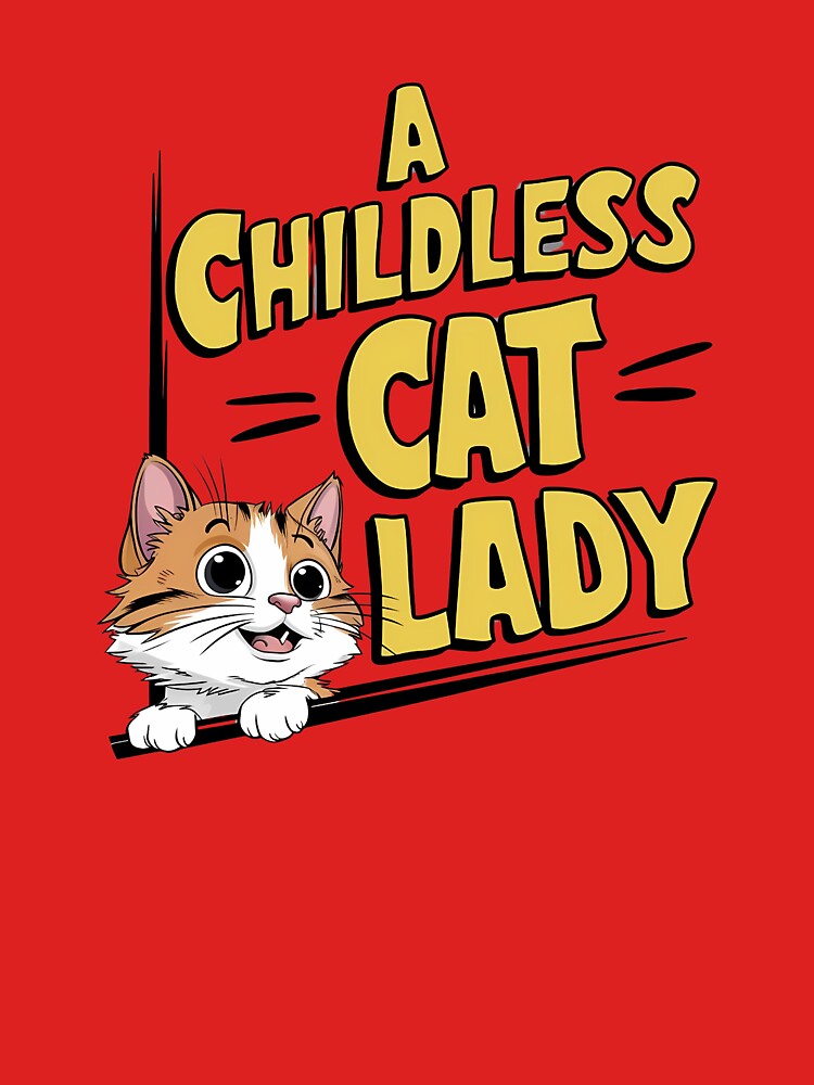 Proud Childless Cat Lady T-Shirt Design by Egyptian king ⭐⭐⭐⭐⭐