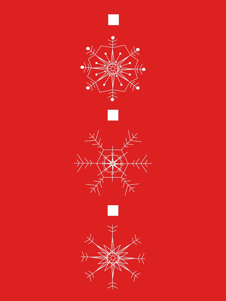 FALLING SNOW - Xmas Snowflake Pattern (Red and White) by CoraDaffodil