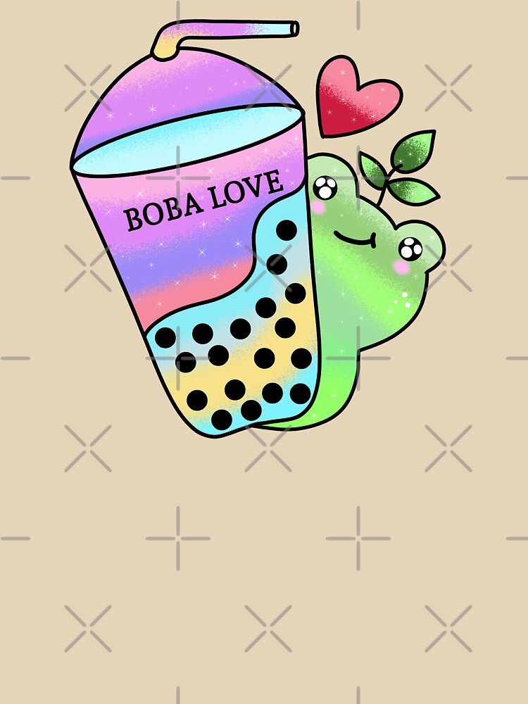 Kawaii cute frog drinking boba by Quacktails