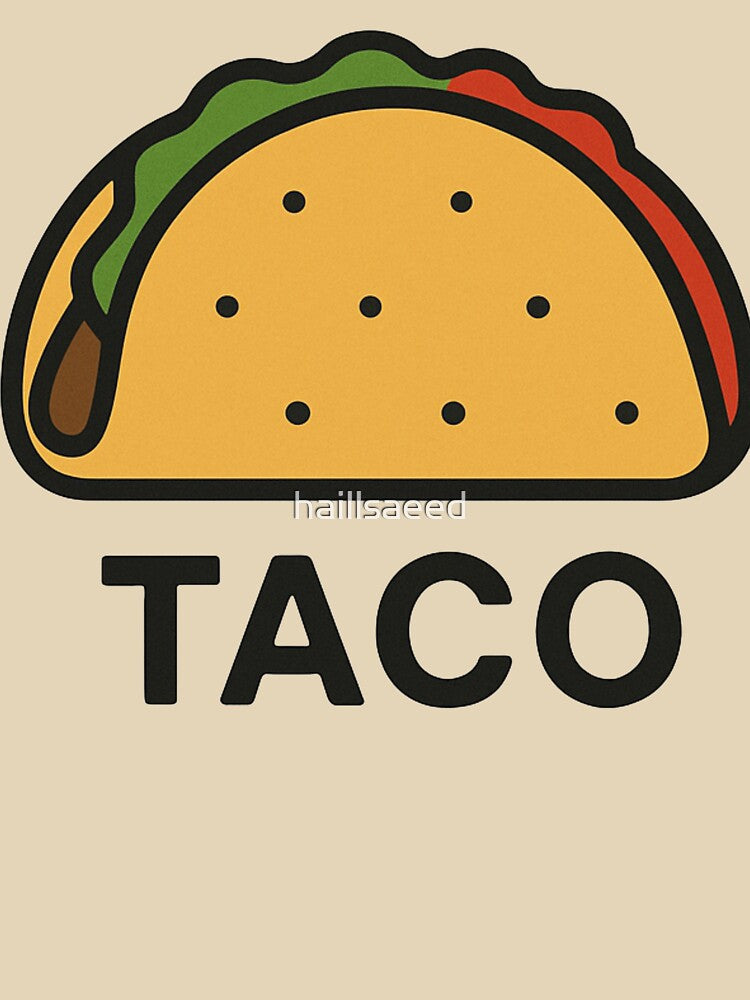 Minimal Taco Line Art | Funny Cute Taco Shirt by Dokak Shop
