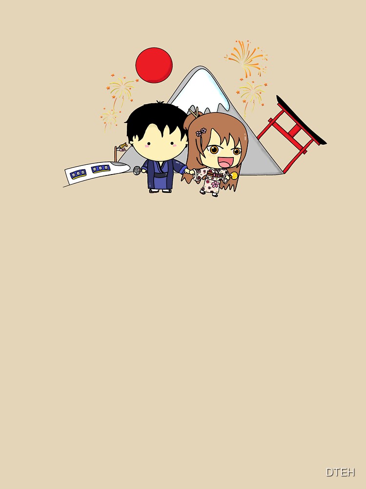 Cute Cartoon Anime Couple Goes To Japan by DTEH