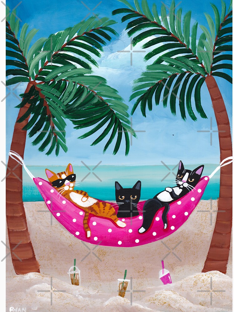 Cats on Summer Holiday by KilkennyCat Art