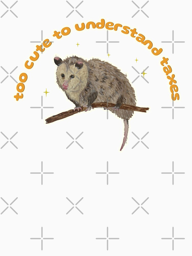 Nosferatu the Possum is too cute to understand taxes by Blackberries & Moss