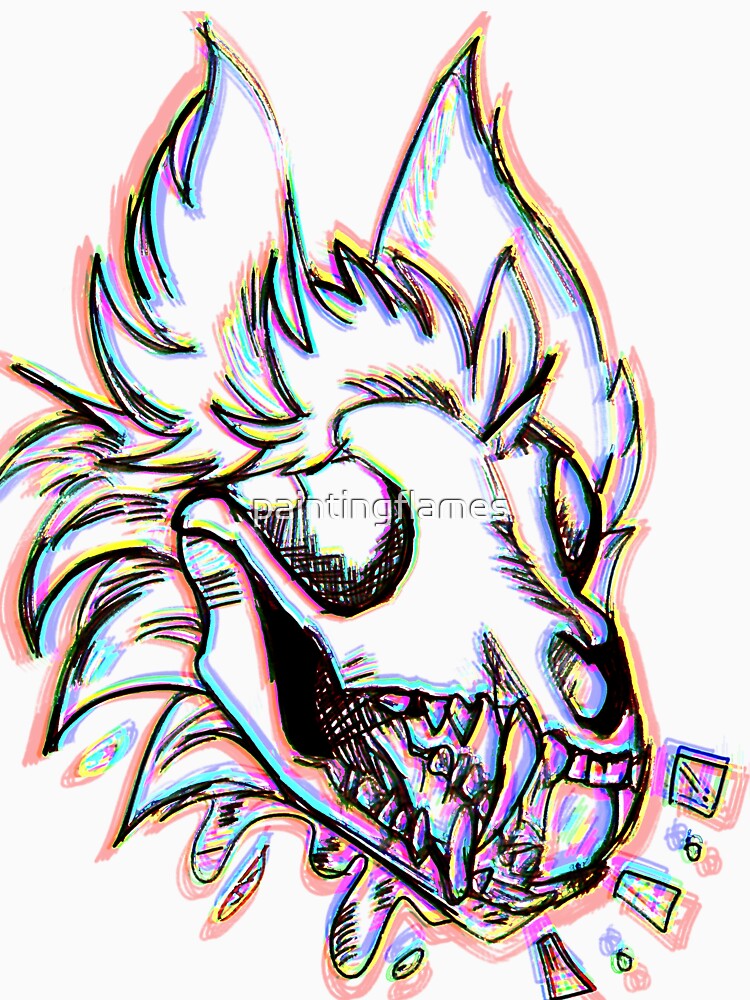 Trippy furry skulldog by paintingflames