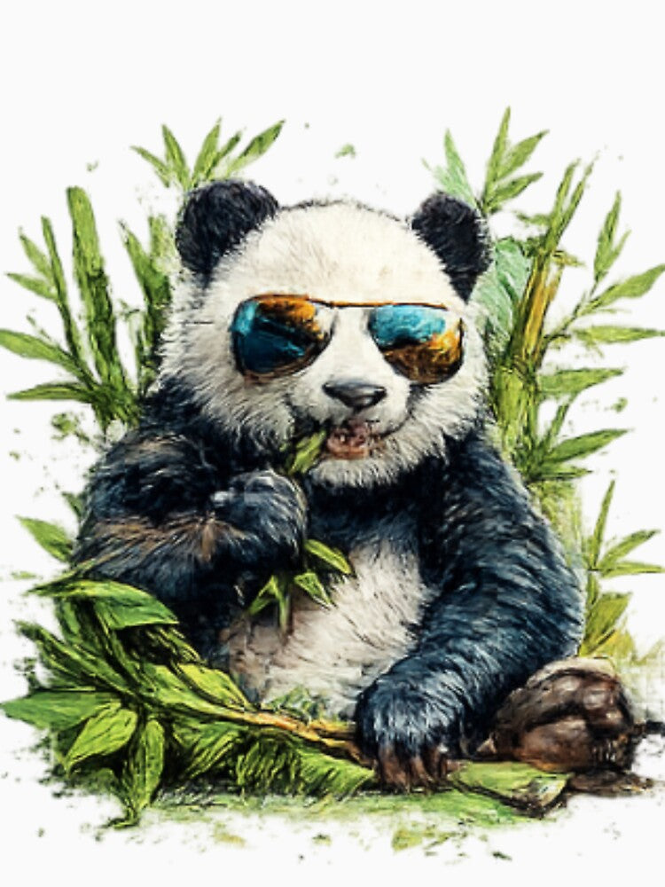 Cool Panda With Sunglasses Vintage Streetwear Design by novaduman