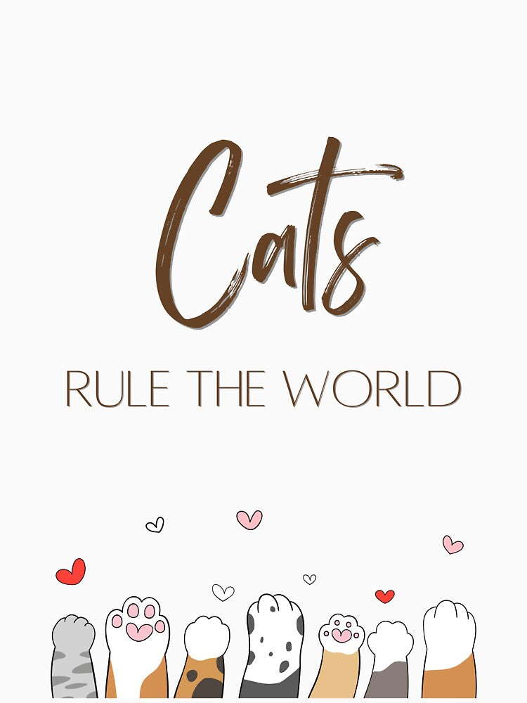 Cats Rule the World Funny Cat Lover Shirt by Cool-cat-art