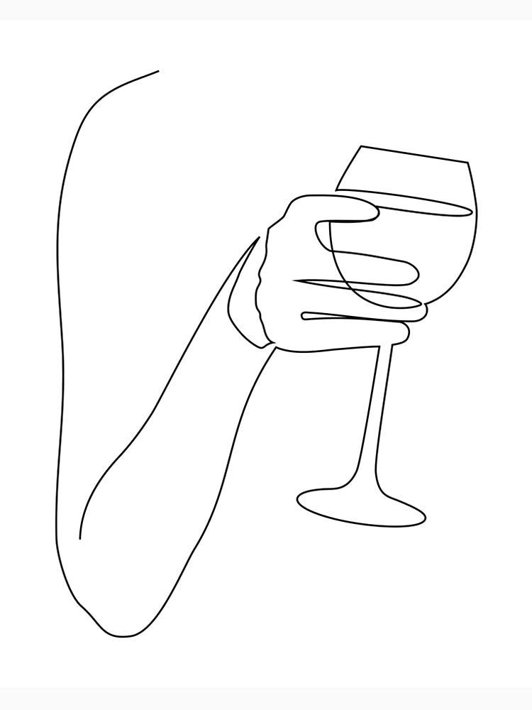 Wine Line Art by fempreneurco