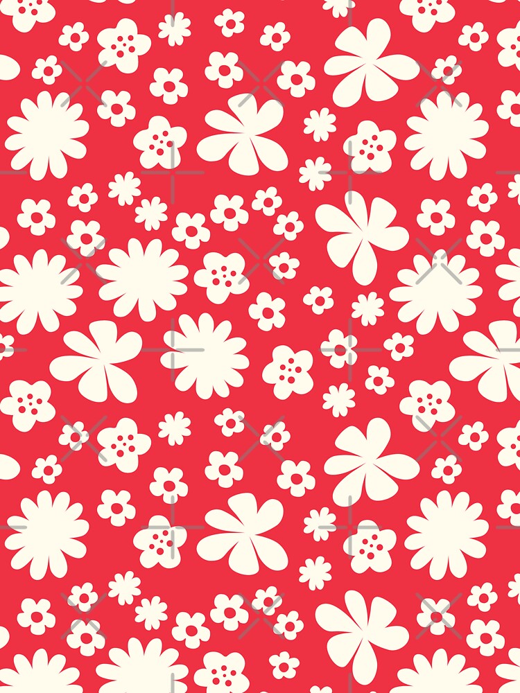 RED FLOWER POWER MODERN BOHO AESTHETICS by blomastudios