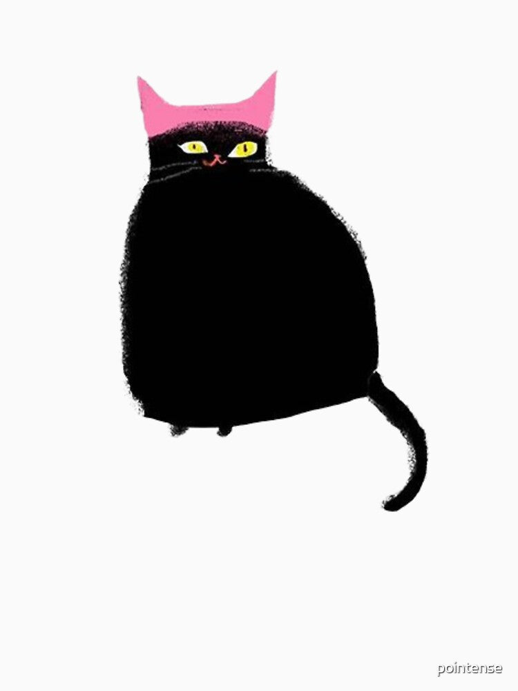 Moody Black Cat With Pink Ears by pointense