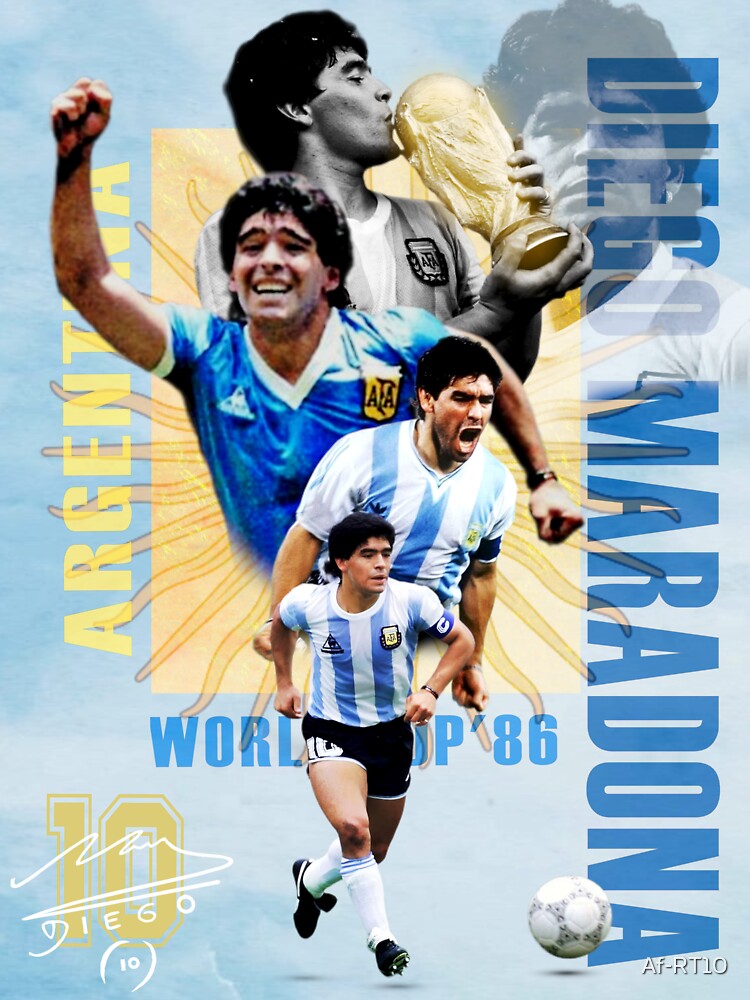 Diego Maradona Argentina Poster - Iconic World Cup Legend Art Print by Af-RT10