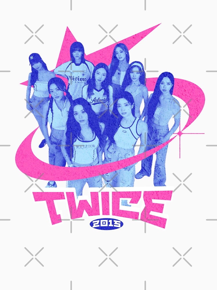 TWICE Y2K Aesthetic | Pink and Blue Retro Kpop Design by Merch & Mood Lab