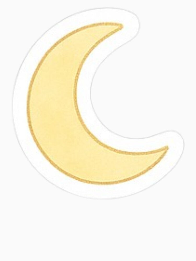 Pastel Yellow Moon Sticker – Soft Minimal Aesthetic by designpgigi