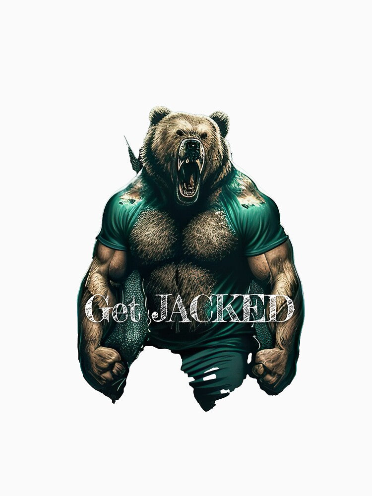 Get JACKED Bodybuilding Fitness Gym Workout Exercise Merch Print Design by tengamerx