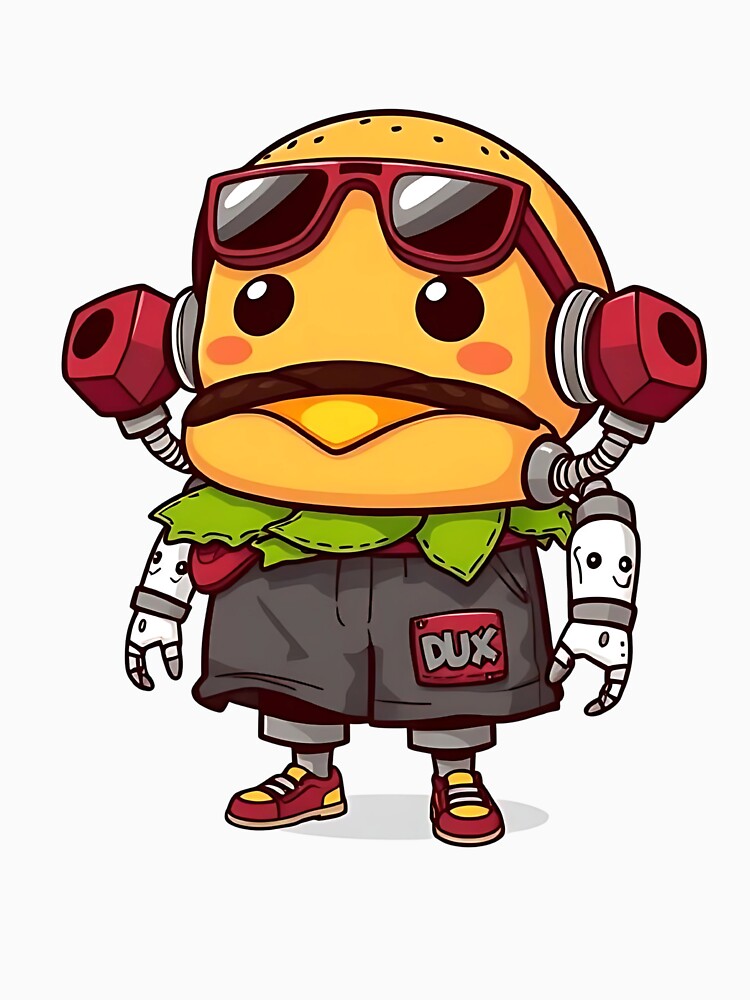 Cool Robot Burger Character Illustration by JavisSRDesign