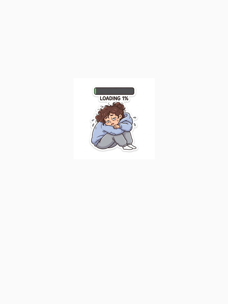 Lazy Mood Loading 1% Funny Aesthetic Sticker by Itz-mbb