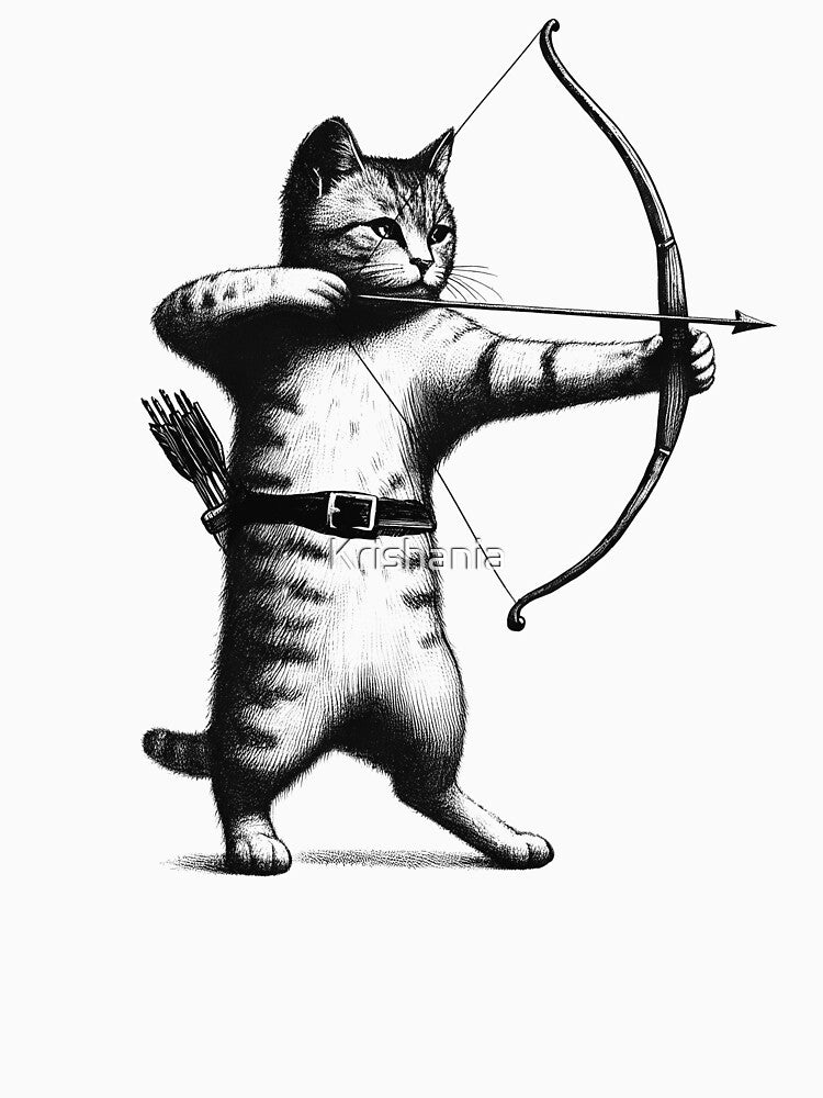 Cat Doing Archery by Kimberley King Art King Art