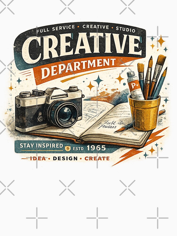 Stay Inspired – Vintage Creative Tools Illustration by Vals Crafts Creations Studio
