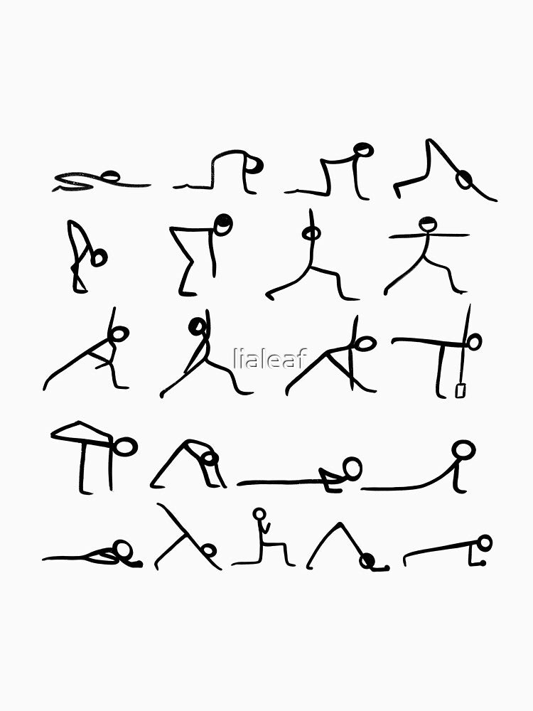 Yoga asana sketches by lialeaf