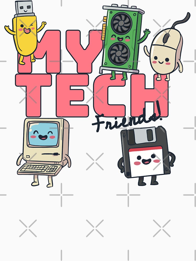 My Tech Friends–Cute Retro Technology Characters Funny Geek Design by EzekRenne
