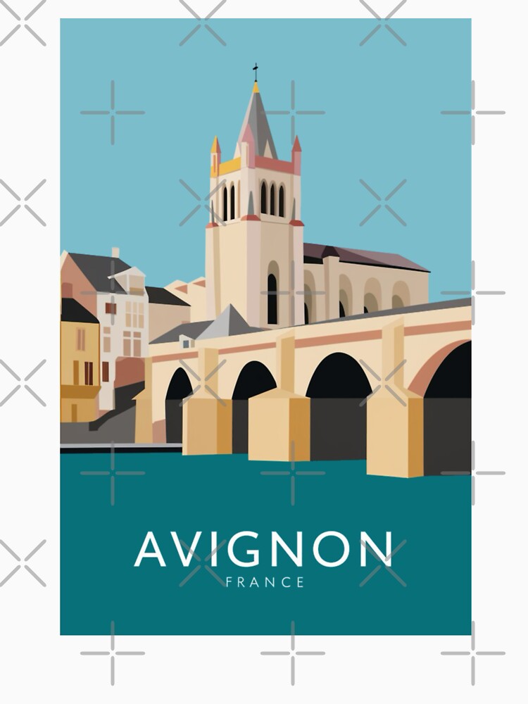 Bright Travel Poster of Avignon, France by CARRAANN