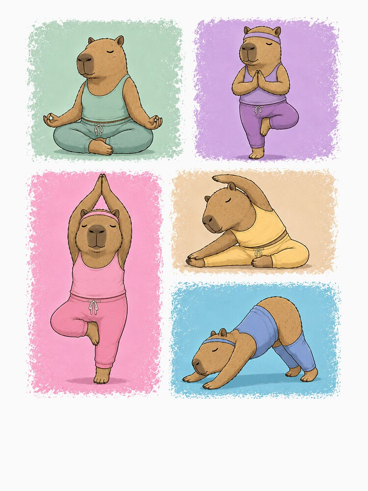 Capybara Yoga poses Workout Sport Meditation by QuiteOrbit