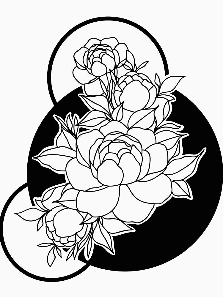 Line Art Rose Flower Tattoo by VerboShop
