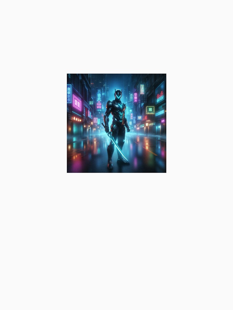 Cyberpunk Neon Warrior – Futuristic Samurai in Tech City by ZolaDesings
