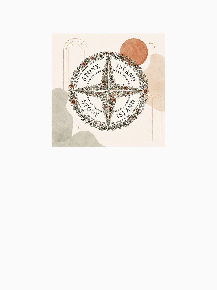Minimalist Stone Island Floral Compass Print by AlexGreaney