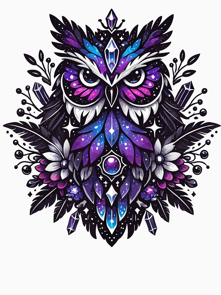 Mystical Galaxy Owl - Celestial Wonder by Kawaii-n-Spice