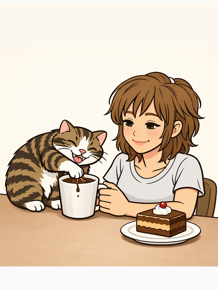 Coffee with a cat by Gadulixaa