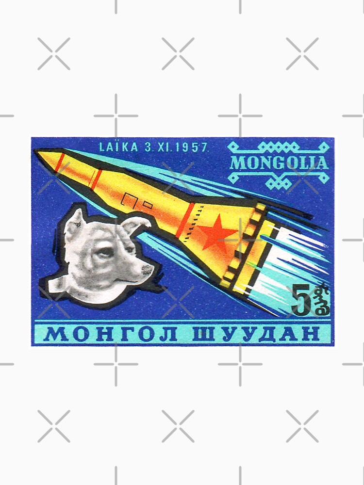 Vintage 1963 Mongolia Laika postage stamp by NVDesigns