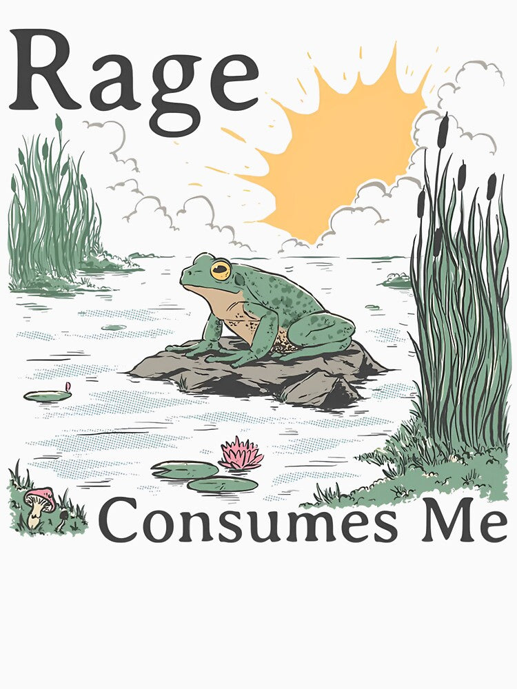 Rage Consumes Me, Frog Pond, Funny Frog Retro by Miarsabhoul