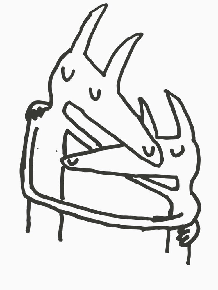 Minimalist Dog Hug Drawing by DaphneTheGhost