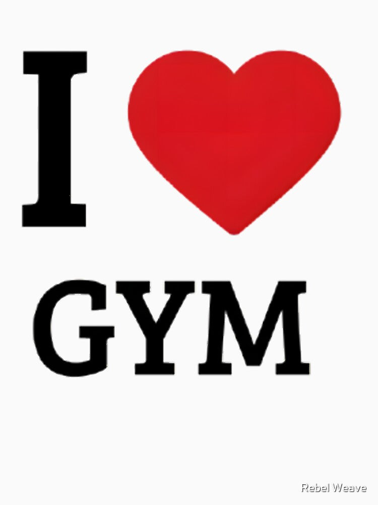 I Love Gym – Fitness Lover Heart Workout Motivation Minimal Design by Rebel Weave