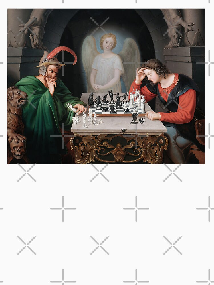 Classic Checkmate Painting by Moritz Retzsch 1837 by TeeARTHY