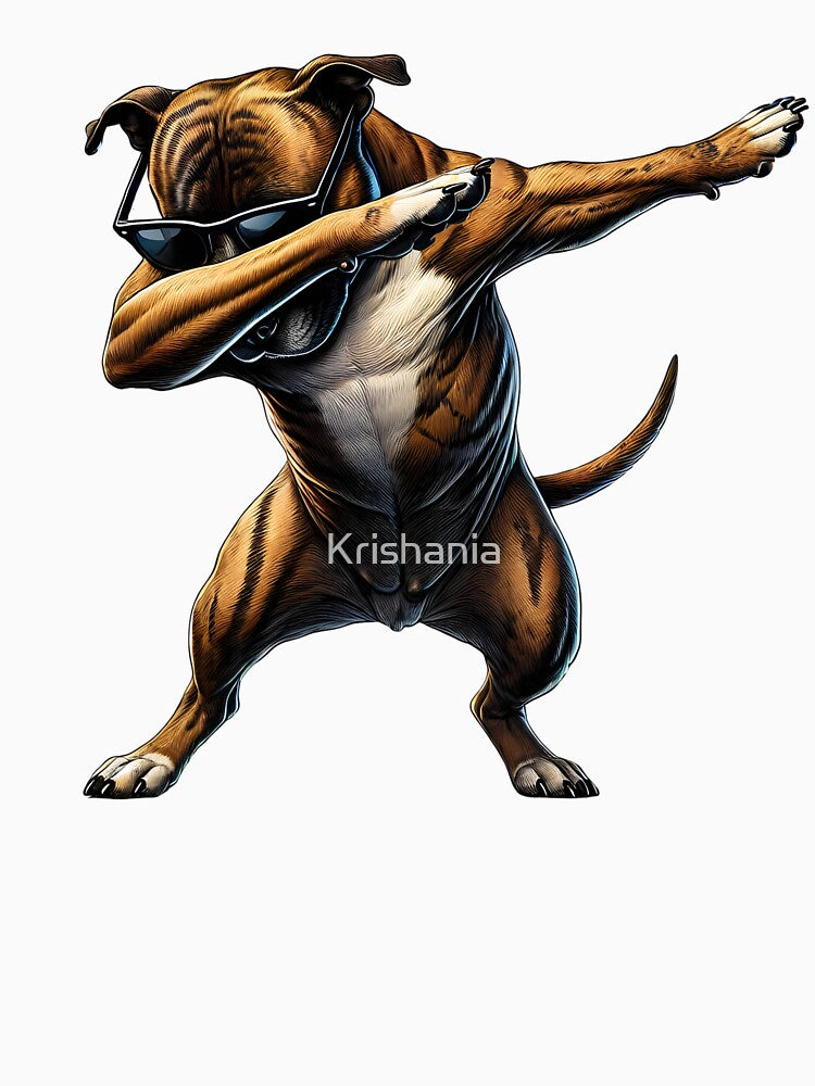 Dabbing Staffordshire Bull Terrier Dog Lover by Kimberley King Art King Art