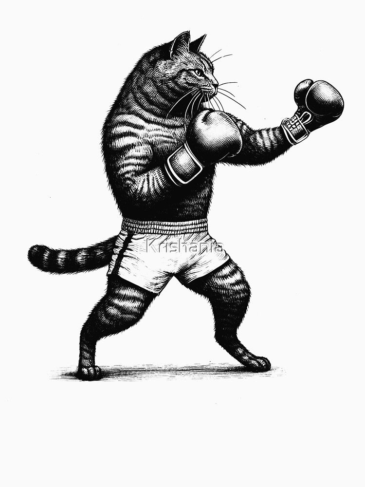 Cat Doing Boxing by Kimberley King Art King Art