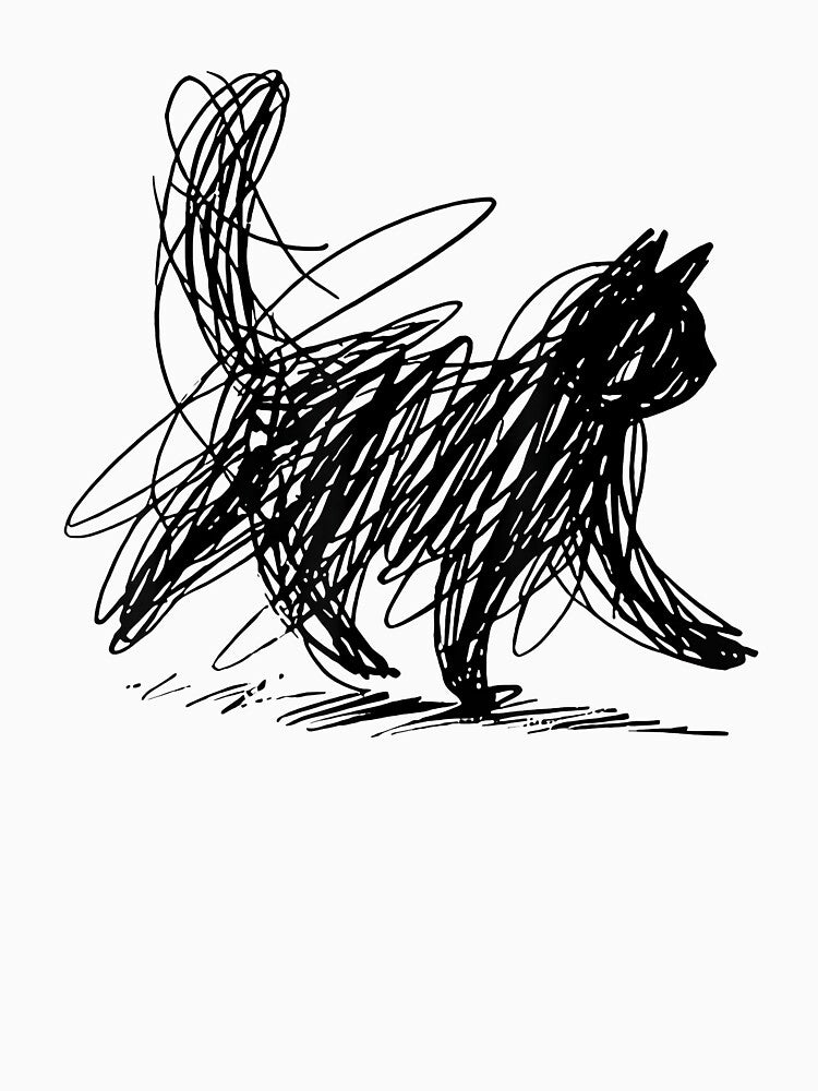 Abstract Scribble cat by Goleon12