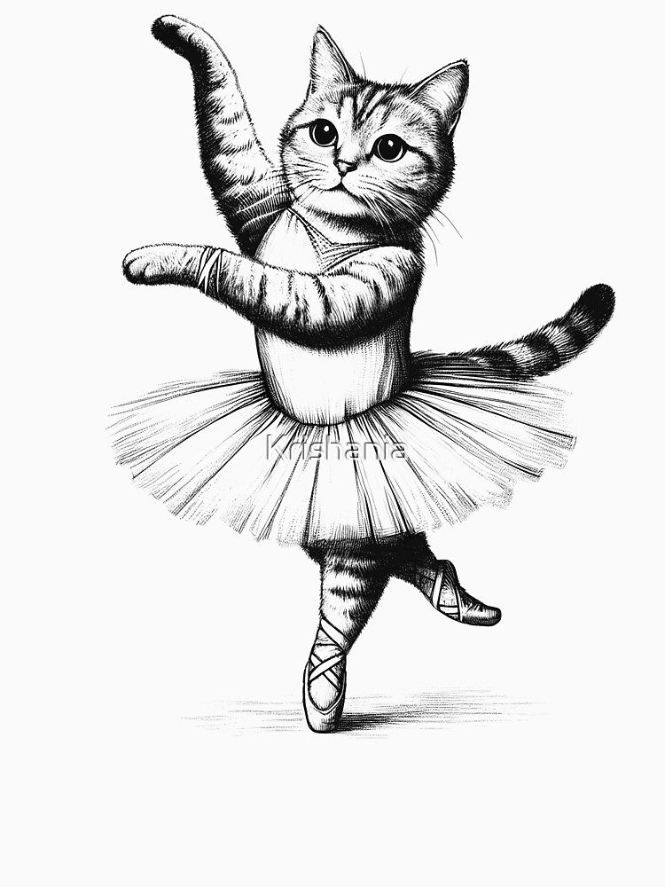 Cat Dancing Ballet Dancer by Kimberley King Art King Art