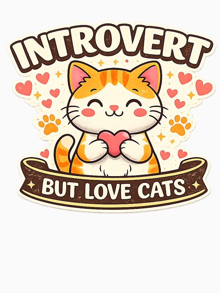 Introvert But Love Cats Cute Cat Lover Funny Cat Mom Design by BSSCREATIVES