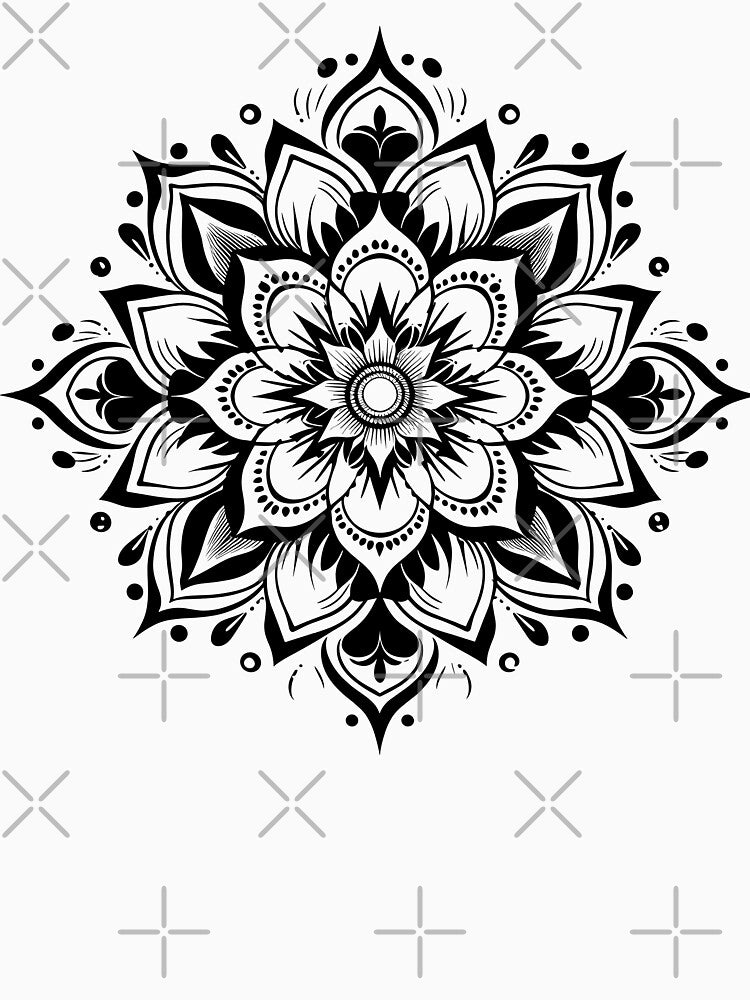 Boho Zen Mandala Intricate Floral Sacred Geometry Design by SaltCreatives