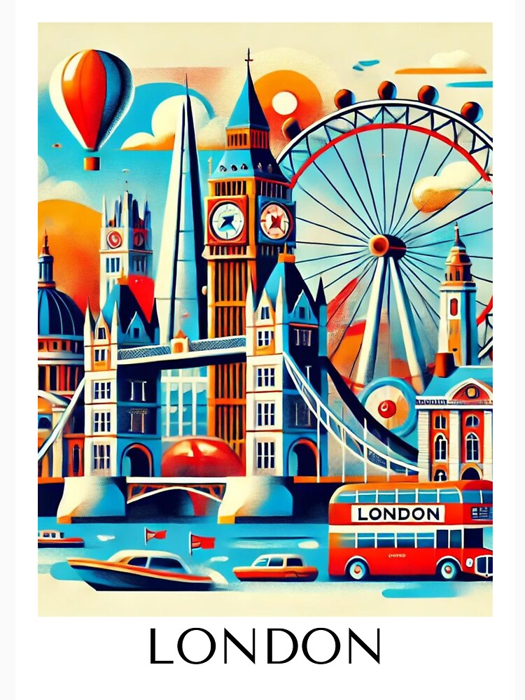 Colorful Modern London Poster by Printsincolor