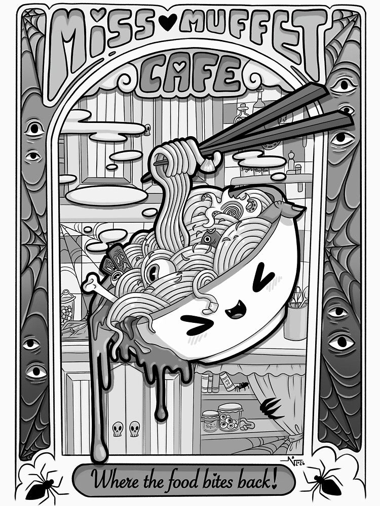 Miss Muffet’s Monochrome Monster Ramen by NineViolets