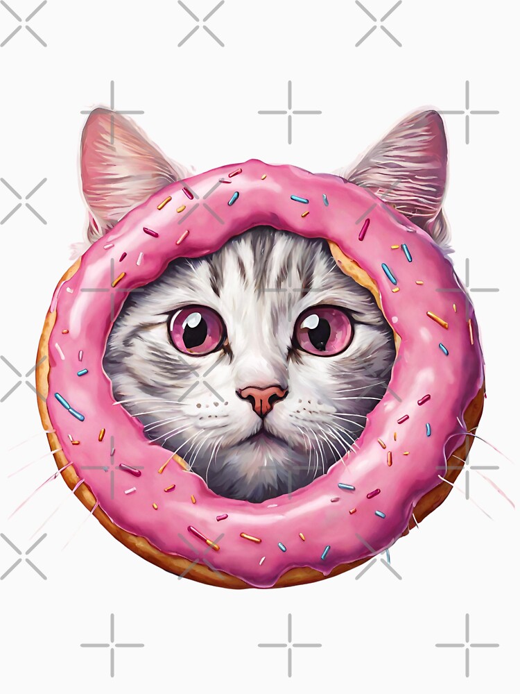 Funny Pink Donut Cat by silviaol